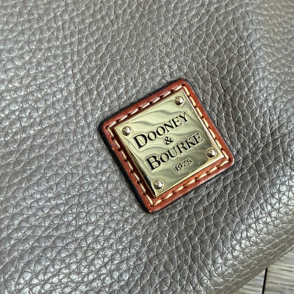 Dooney & Bourke Taupe and Coral Hobo Bag - Picture 12 of 16